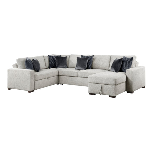 8548GY*5SC15ACLA 4-Piece Sectional with Reversible Chaise, Pull-out Bed, Hidden Storage and Click Motion Back - 8548GY*5SC15ACLA