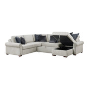 8548GY*5SC15ACLA4 4-Piece Sectional with Reversible Chaise, Pull-out Bed, Hidden Storage and Click Motion Back - 8548GY*5SC15ACLA4