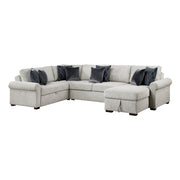 8548GY*5SC15ACLA4 4-Piece Sectional with Reversible Chaise, Pull-out Bed, Hidden Storage and Click Motion Back - 8548GY*5SC15ACLA4