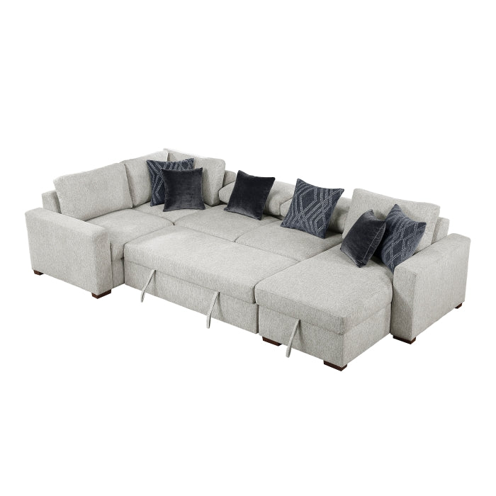 8548GY*5VC2ACLCRACA (5)4-Piece Sectional with Reversible Chaise, Pull-out Bed and Hidden Storage - 8548GY*5VC2ACLCRACA