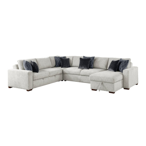 8548GY*5VC2ACR2ACLA 4-Piece Sectional with Reversible Chaise, Pull-out Bed and Hidden Storage - 8548GY*5VC2ACR2ACLA