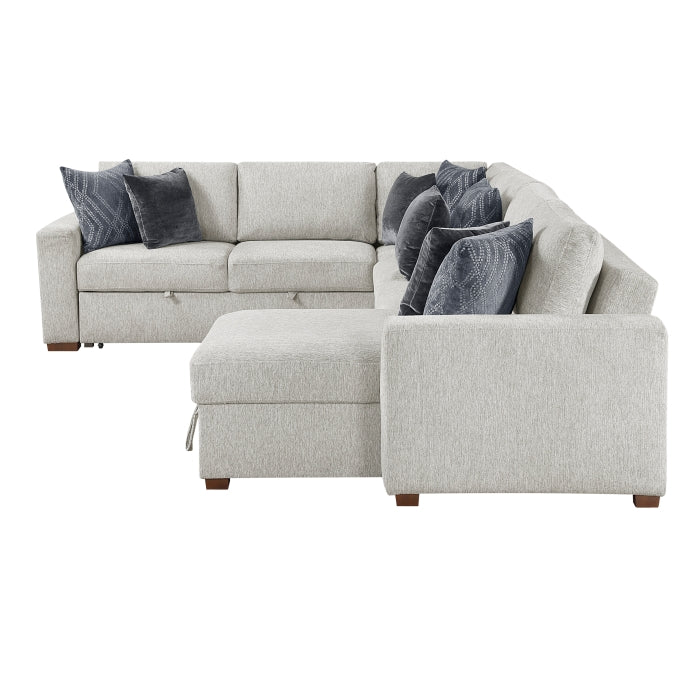 8548GY*5VC2ACR2ACLA 4-Piece Sectional with Reversible Chaise, Pull-out Bed and Hidden Storage - 8548GY*5VC2ACR2ACLA