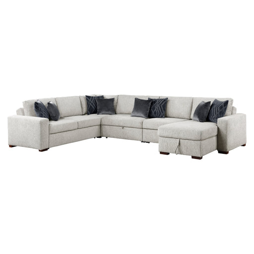 8548GY*6SC15ACLA 5-Piece Sectional with Reversible Chaise, Pull-out Bed, Hidden Storage and Click Motion Back - 8548GY*6SC15ACLA