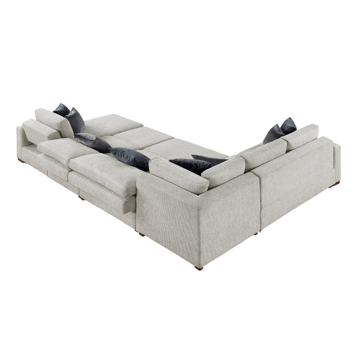 8548GY*6SC15ACLA 5-Piece Sectional with Reversible Chaise, Pull-out Bed, Hidden Storage and Click Motion Back - 8548GY*6SC15ACLA
