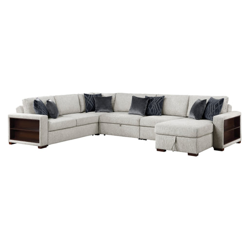 8548GY*6SC15ACLA2 5-Piece Sectional with Reversible Chaise, Pull-out Bed, Hidden Storage and Click Motion Back - 8548GY*6SC15ACLA2