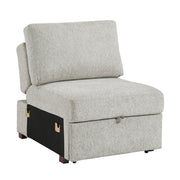 8548GY*6SC15ACLA4 5-Piece Sectional with Reversible Chaise, Pull-out Bed, Hidden Storage and Click Motion Back - 8548GY*6SC15ACLA4