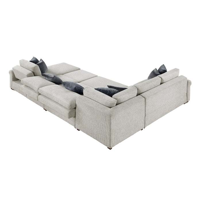8548GY*6SC15ACLA4 5-Piece Sectional with Reversible Chaise, Pull-out Bed, Hidden Storage and Click Motion Back - 8548GY*6SC15ACLA4