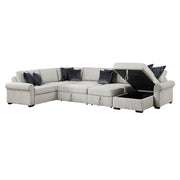8548GY*6SC15ACLA4 5-Piece Sectional with Reversible Chaise, Pull-out Bed, Hidden Storage and Click Motion Back - 8548GY*6SC15ACLA4