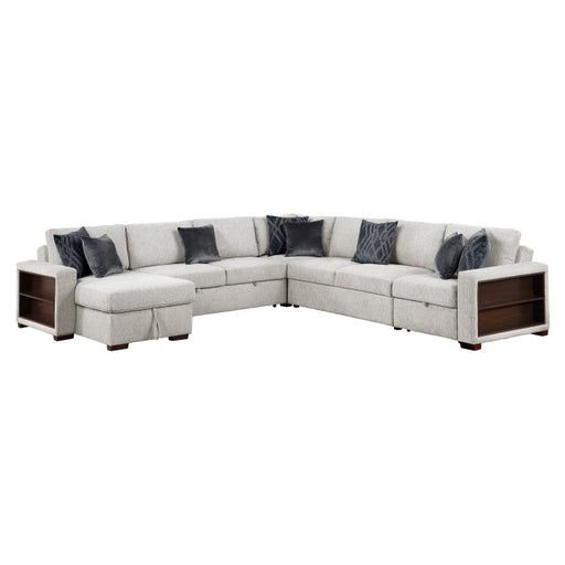 8548GY*6SCACCLA2 5-Piece Sectional with Reversible Chaise, Pull-out Bed, Hidden Storage and Click Motion Back - 8548GY*6SCACCLA2