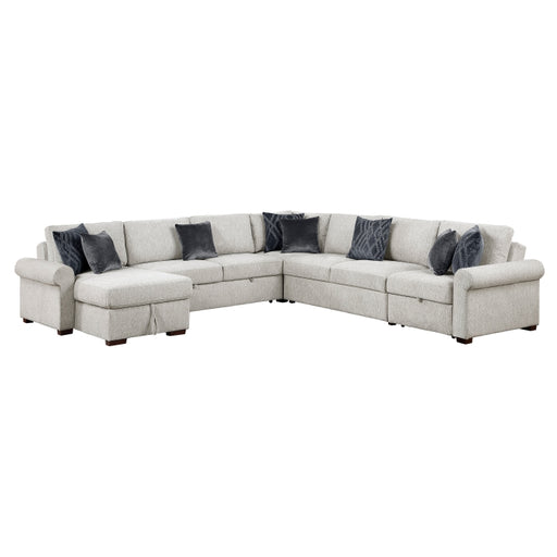 8548GY*6SCACCLA4 5-Piece Sectional with Reversible Chaise, Pull-out Bed, Hidden Storage and Click Motion Back - 8548GY*6SCACCLA4