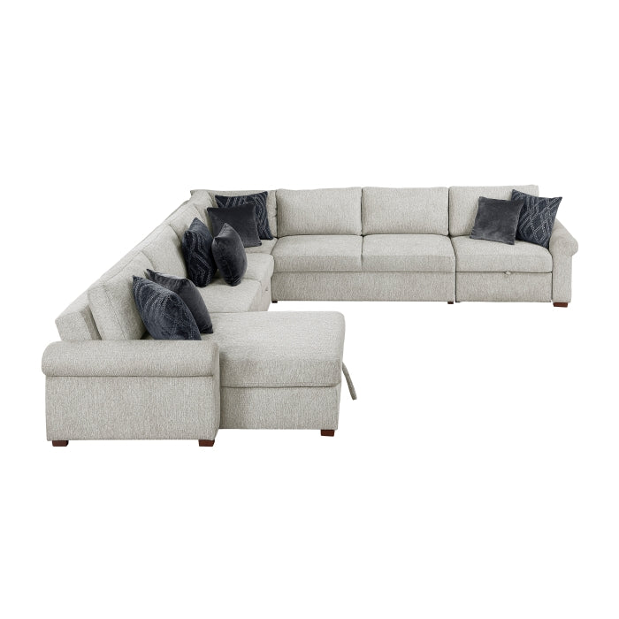 8548GY*6SCACCLA4 5-Piece Sectional with Reversible Chaise, Pull-out Bed, Hidden Storage and Click Motion Back - 8548GY*6SCACCLA4