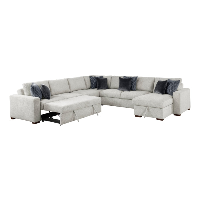 8548GY*6VC2ACR2ACLACA (6)5-Piece Sectional with Reversible Chaise, Pull-out Bed and Hidden Storage - 8548GY*6VC2ACR2ACLACA