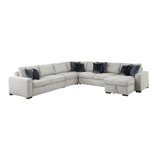 8548GY*6VC2ACR2ACLACA (6)5-Piece Sectional with Reversible Chaise, Pull-out Bed and Hidden Storage - 8548GY*6VC2ACR2ACLACA