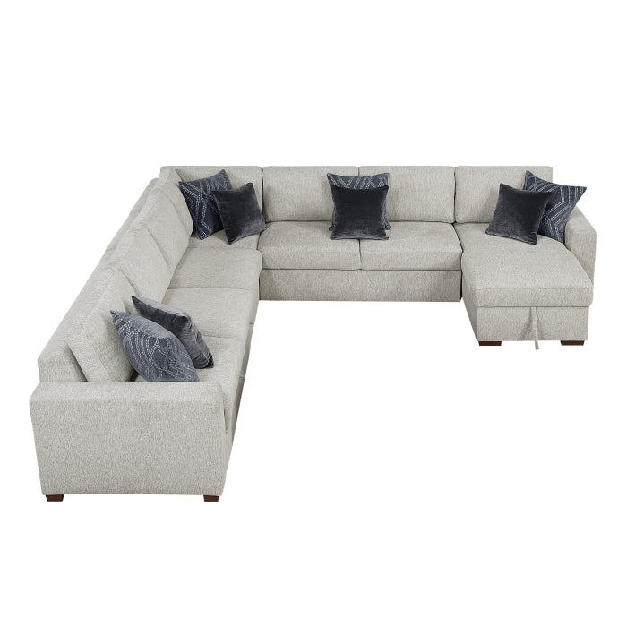 8548GY*6VC2ACR2ACLACA (6)5-Piece Sectional with Reversible Chaise, Pull-out Bed and Hidden Storage - 8548GY*6VC2ACR2ACLACA