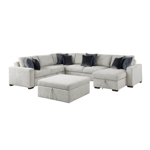 8548GY*6VC2ACR2ACLAOT 5-Piece Sectional with Reversible Chaise, Pull-out Bed and Ottoman - 8548GY*6VC2ACR2ACLAOT