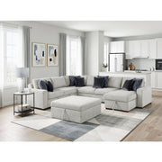 8548GY*6VC2ACR2ACLAOT 5-Piece Sectional with Reversible Chaise, Pull-out Bed and Ottoman - 8548GY*6VC2ACR2ACLAOT