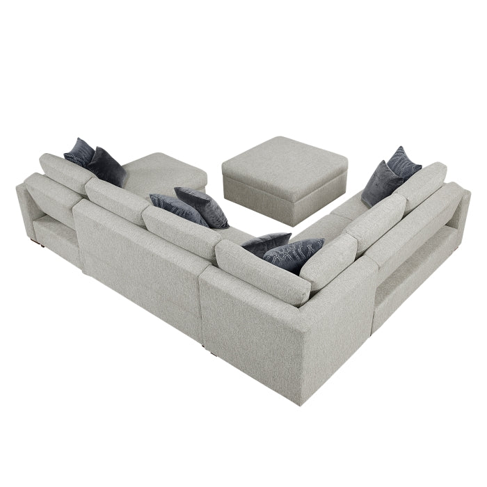 8548GY*6VC2ACR2ACLAOT 5-Piece Sectional with Reversible Chaise, Pull-out Bed and Ottoman - 8548GY*6VC2ACR2ACLAOT