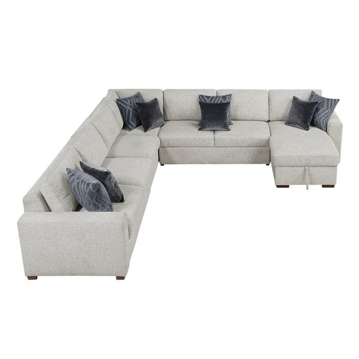 8548GY*6VCCR22AACA (6)5-Piece Sectional with Convertible and Reversible Chaise,  Hidden Storage, Click Motion Back - 8548GY*6VCCR22AACA