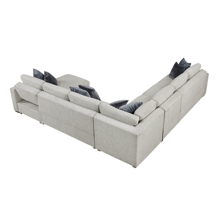 8548GY*6VCCR22AACA (6)5-Piece Sectional with Convertible and Reversible Chaise,  Hidden Storage, Click Motion Back - 8548GY*6VCCR22AACA