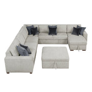 8548GY*7VC2ACR2ACLACAOT 6-Piece Sectional with Reversible Chaise, Pull-out Bed and Ottoman - 8548GY*7VC2ACR2ACLACAOT