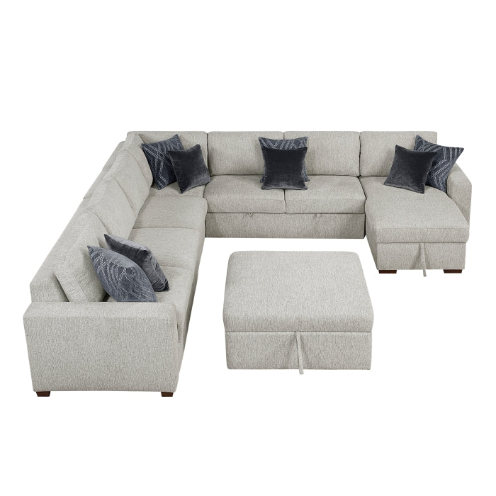 8548GY*7VC2ACR2ACLACAOT 6-Piece Sectional with Reversible Chaise, Pull-out Bed and Ottoman - 8548GY*7VC2ACR2ACLACAOT