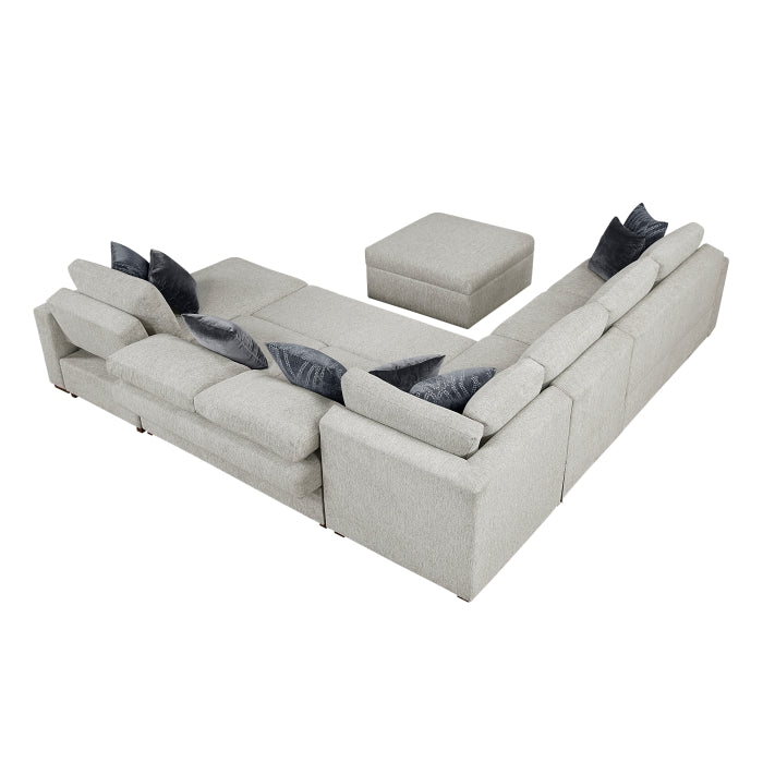 8548GY*7VC2ACR2ACLACAOT 6-Piece Sectional with Reversible Chaise, Pull-out Bed and Ottoman - 8548GY*7VC2ACR2ACLACAOT
