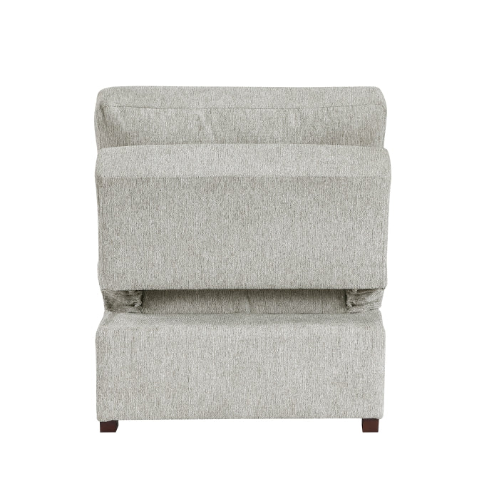 8548GY-ACCL Convertible Armless Chair with Pull-out Bed and Click Motion Back - 8548GY-ACCL