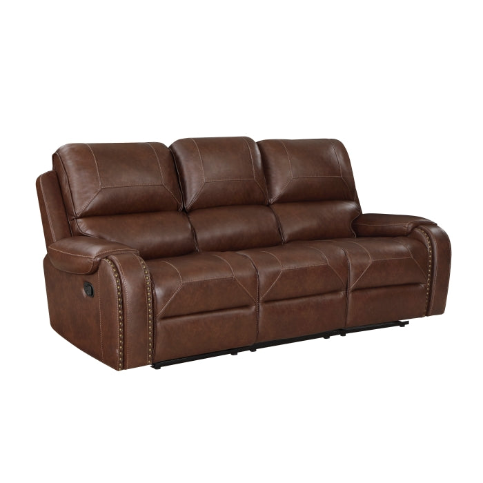 8549BRW*2 2pc Set: Sofa, Love - 8549BRW*2