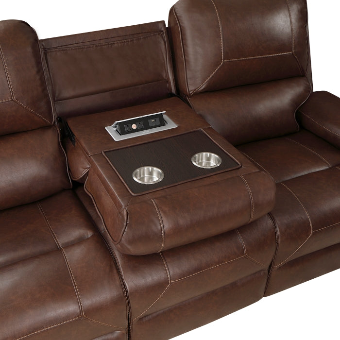 8549BRW*2 2pc Set: Sofa, Love - 8549BRW*2