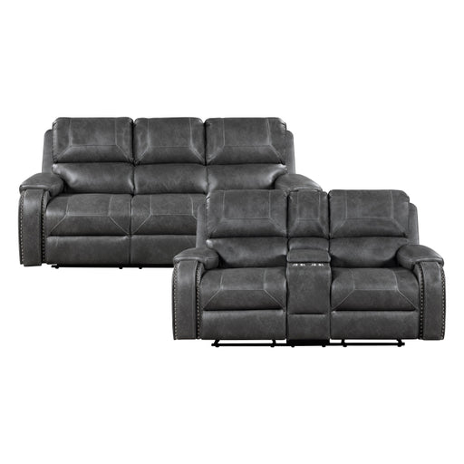 8549GRY*2 2pc Set: Sofa, Love - 8549GRY*2