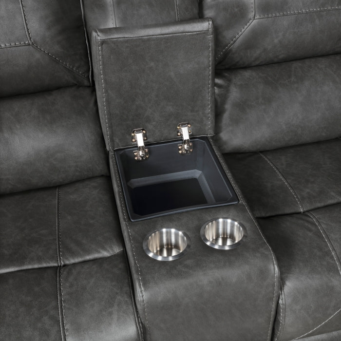 8549GRY*2 2pc Set: Sofa, Love - 8549GRY*2