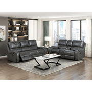 8549GRY-2 Double Glider Reclining Love Seat with Center Console, Receptacles and USB Ports - 8549GRY-2
