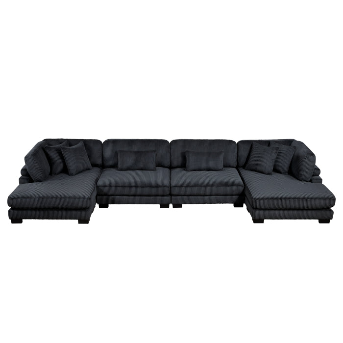 8555BK*2AC2VC (4)4-Piece Modular Sectional with Reversible Chaise - 8555BK*2AC2VC
