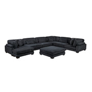 8555BK*2CR3ACVCOT (7)7-Piece Modular Sectional with Reversible Chaise and Ottoman - 8555BK*2CR3ACVCOT