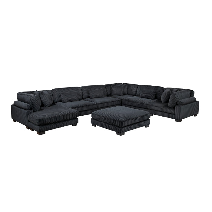 8555BK*2CR3ACVCOT (7)7-Piece Modular Sectional with Reversible Chaise and Ottoman - 8555BK*2CR3ACVCOT