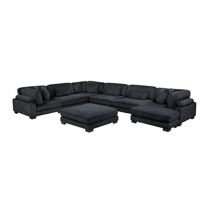 8555BK*2CR3ACVCOT (7)7-Piece Modular Sectional with Reversible Chaise and Ottoman - 8555BK*2CR3ACVCOT