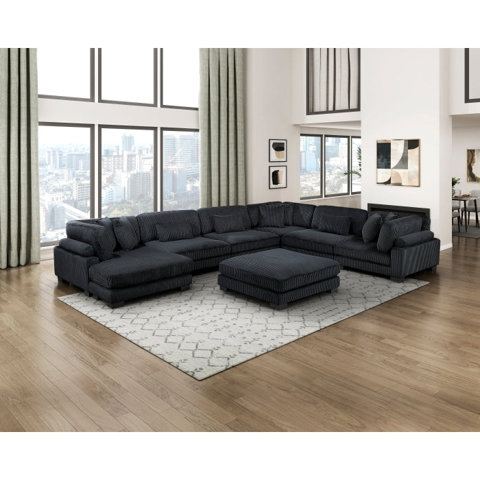 8555BK*2CR3ACVCOT (7)7-Piece Modular Sectional with Reversible Chaise and Ottoman - 8555BK*2CR3ACVCOT