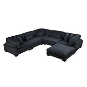 8555BK*3CR2ACOT (6)6-Piece Modular Sectional with Ottoman - 8555BK*3CR2ACOT