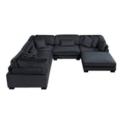 8555BK*3CR2ACOT (6)6-Piece Modular Sectional with Ottoman - 8555BK*3CR2ACOT