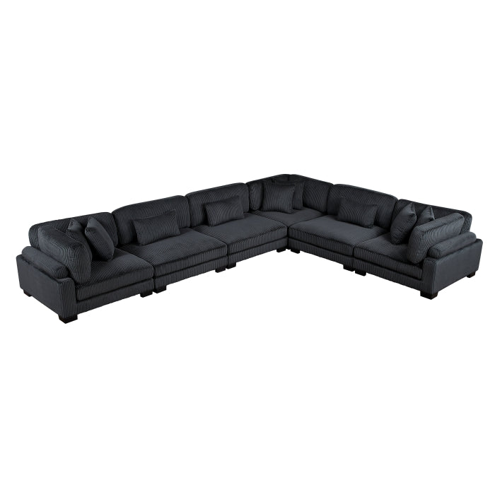 8555BK*3CR3AC (6)6-Piece Modular Sectional - 8555BK*3CR3AC