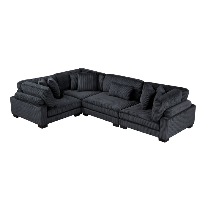 8555BK*3CRAC (4)4-Piece Modular Sectional - 8555BK*3CRAC