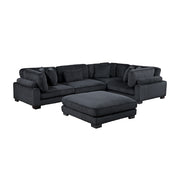 8555BK*3CRACOT (5)5-Piece Modular Sectional with Ottoman - 8555BK*3CRACOT