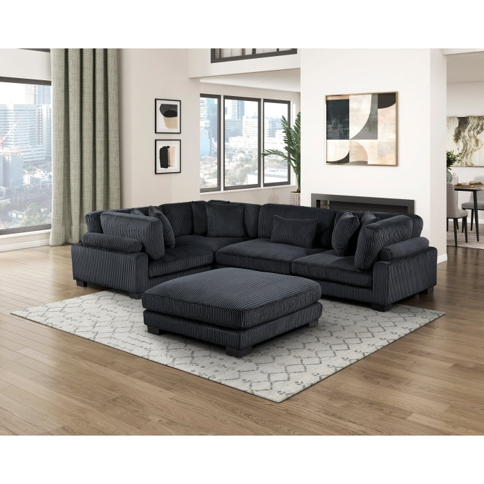 8555BK*3CRACOT (5)5-Piece Modular Sectional with Ottoman - 8555BK*3CRACOT