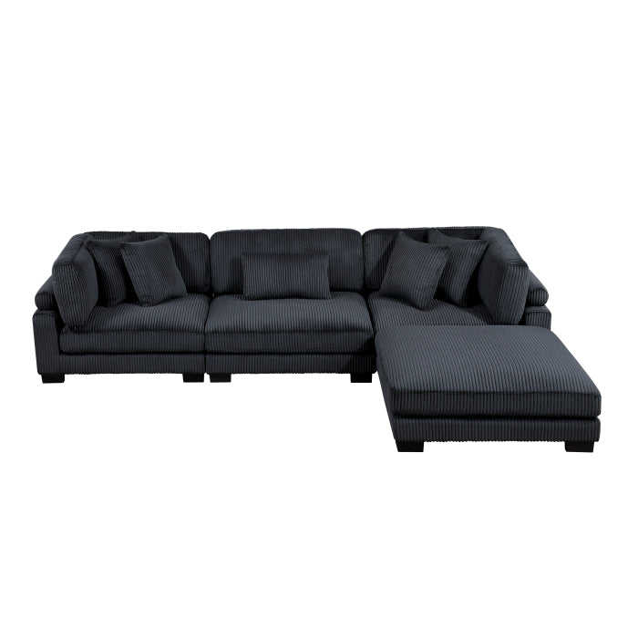 8555BK*4OT (4)4-Piece Modular Sectional with Ottoman - 8555BK*4OT