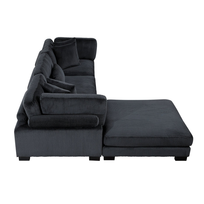 8555BK*4OT (4)4-Piece Modular Sectional with Ottoman - 8555BK*4OT