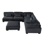 8555BK*6OT (6)6-Piece Modular Sectional with Ottoman - 8555BK*6OT