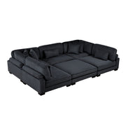 8555BK*6OT (6)6-Piece Modular Sectional with Ottoman - 8555BK*6OT