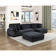 8555BK*CRACVCOT (4)4-Piece Modular Sectional with Reversible Chaise and Ottoman - 8555BK*CRACVCOT