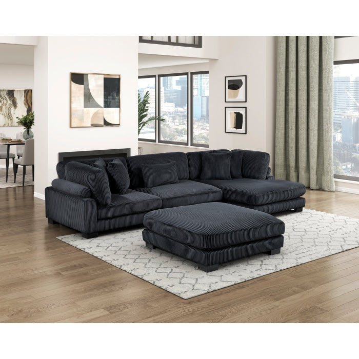 8555BK*CRACVCOT (4)4-Piece Modular Sectional with Reversible Chaise and Ottoman - 8555BK*CRACVCOT
