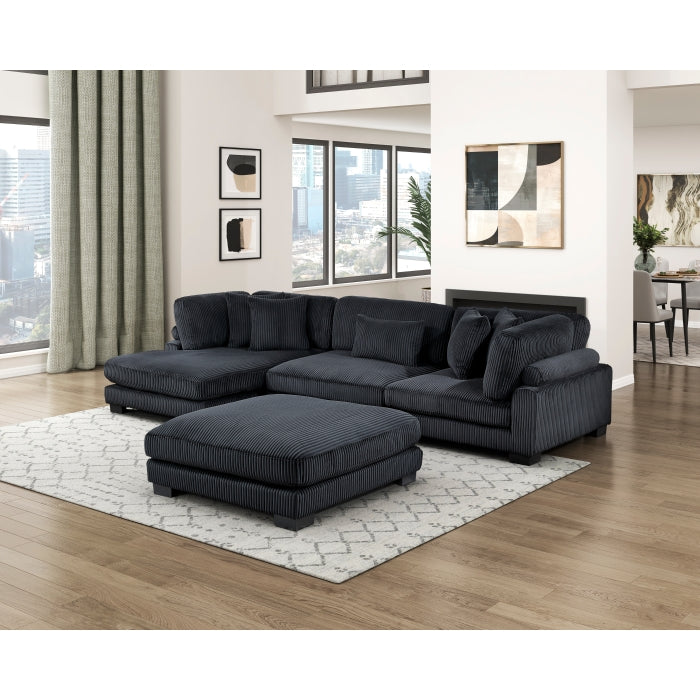 8555BK*CRACVCOT (4)4-Piece Modular Sectional with Reversible Chaise and Ottoman - 8555BK*CRACVCOT